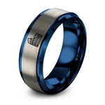 Sweet 16 Gift Ideas – blue & silver tungsten colosseum ring