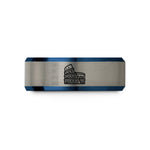 teen present ideas unique – blue & silver tungsten colosseum wedding band