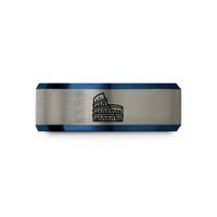 teen present ideas unique – blue & silver tungsten colosseum wedding band