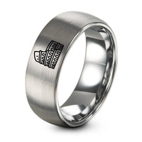 Sweet 16 Gift Ideas – silver tungsten colosseum ring