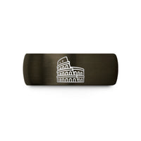 best presents for teens – gunmetal & blue tungsten colosseum wedding band