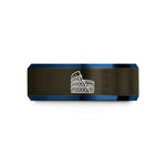 best presents for teens – gunmetal & blue tungsten colosseum wedding band