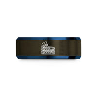 best presents for teens – gunmetal & blue tungsten colosseum wedding band