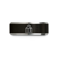 cool presents for teens – black & gray tungsten grain elevator wedding band