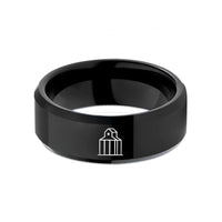 special present for girl – black tungsten grain elevator wedding band