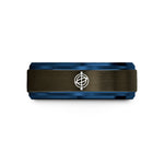unique birthday presents teen – gunmetal & blue tungsten gyroscope wedding band