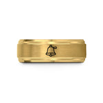 cool present for teens – gold tungsten school bell wedding band