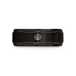 meaningful present for papa – black & rose gold tungsten aspen leaf wedding band