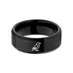 rings for father's birthday – black tungsten crow wedding band