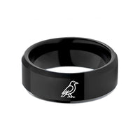 rings for father's birthday – black tungsten crow wedding band