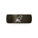 personalized dad rings – gunmetal & black tungsten crow wedding band