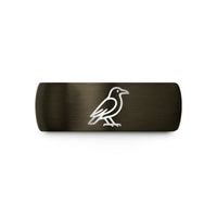 personalized dad rings – gunmetal & black tungsten crow wedding band