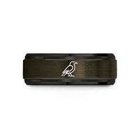 rings for father's birthday – gunmetal & black tungsten crow wedding band
