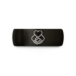 best presents for fathers – black & rose gold tungsten interlocked fingers heart wedding band