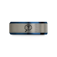 best dad present ideas – black & blue & gray tungsten thought bubble wedding band