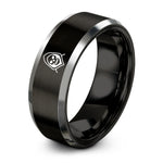 best present for friend – black & gray tungsten hooded skull ring