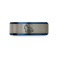 unique present for men – blue & gray tungsten spa layout wedding band