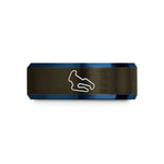 personalized band for him – gunmetal & blue tungsten spa layout wedding band