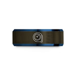 presents for close friends – gunmetal & blue tungsten time dilation clock wedding band