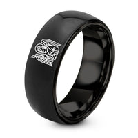 Sweet Gift for Wife – black tungsten archangel samael spear ring