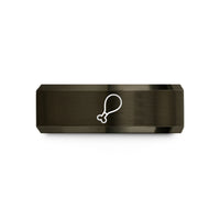 personalized jewelry for spouse – gunmetal & rose gold tungsten chicken drumstick wedding band