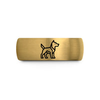 unique rings for her – gold & gray tungsten dog wedding band