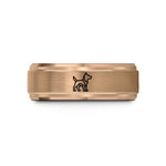 custom engraved bands men – rose gold tungsten dog wedding band