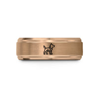 custom engraved bands men – rose gold tungsten dog wedding band