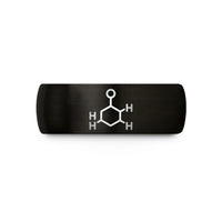engraved rings for friends – black tungsten ethanol molecule wedding band