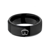 thoughtful presents for friends – black tungsten slow cooker wedding band