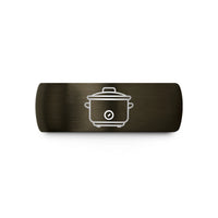 thoughtful presents for friends – gunmetal & black tungsten slow cooker wedding band