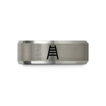 unique presents for women – black & silver tungsten ladder wedding band