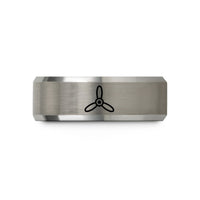 special occasion presents women – black & silver tungsten propeller wedding band