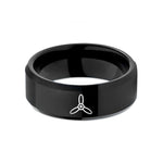best anniversary presents – black tungsten propeller wedding band