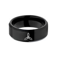best anniversary presents – black tungsten propeller wedding band