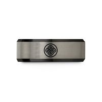 unique presents for spouse – black & gray tungsten square shield wedding band