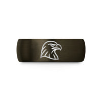tungsten rings for men – gunmetal & black tungsten hawk wedding band