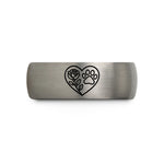unique presents for him – black & gray tungsten heart accent wedding band