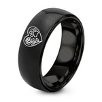 Sweetest Day Gifts for Him – black tungsten heart accent ring