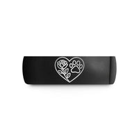 tungsten rings for men – black tungsten heart accent wedding band