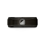 engraved presents for men – black tungsten histogram bars wedding band