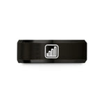 men’s tungsten wedding band – black tungsten histogram bars wedding band