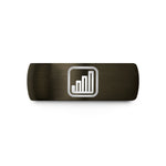 custom rings for men – gunmetal & black tungsten histogram bars wedding band