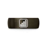 custom rings for men – gunmetal & black tungsten histogram bars wedding band