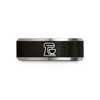 unique presents for him – black & silver tungsten stand mixer wedding band