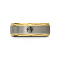 romantic presents for her – gold & silver tungsten confetti burst wedding band