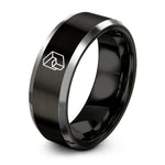 personalized presents for her – black & gray tungsten rabbet joint ring