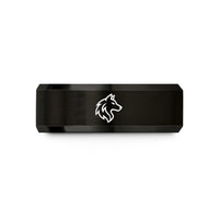 special presents for wife – black tungsten wolf wedding band
