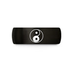 unique rings for her – black tungsten yin yang symbol wedding band