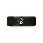 romantic presents for her – black tungsten yin yang symbol wedding band